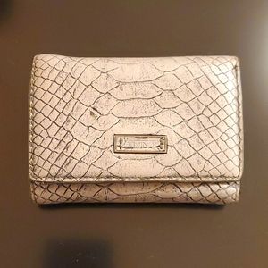 Tumi leather snakeskin print wallet